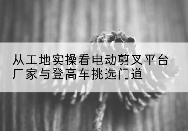 河北电动剪叉升降平台厂家-从工地实操看电动剪叉平台厂家与登高车挑选门道